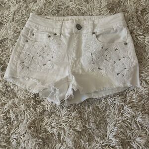 American Eagle white jean shorts